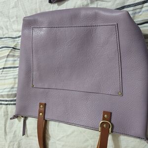 Lavender Leather Tote Bag